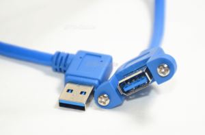 AF yéetel tornillo Panel Mount Cable USB 3:00 tak tu tojile' ángulo